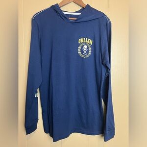 Blue Long Sleeve Crew Neck Tee with Logo